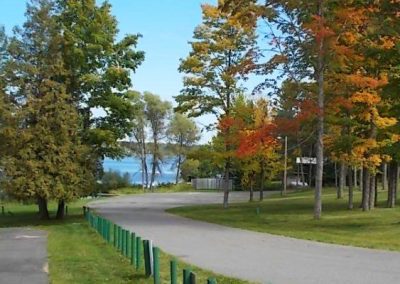 Sunset Lake road with fall colors