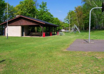 Sunset Lake Pavilion and playground equipment